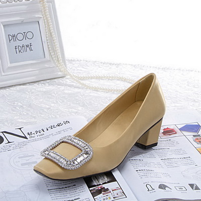 RV Shallow mouth Block heel Shoes Women--066